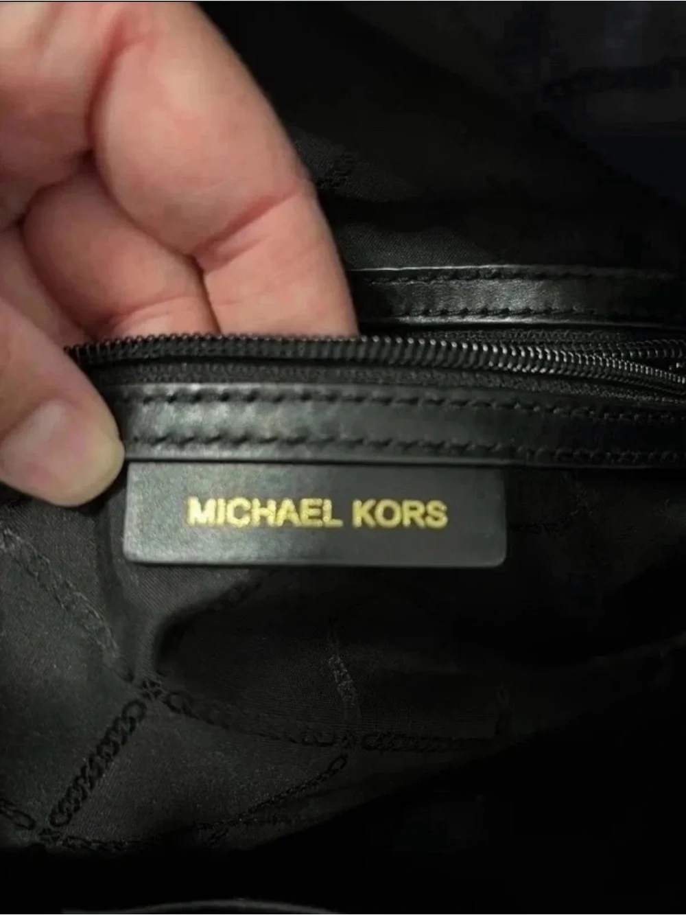 Michael Kors Black Genuine Pebbled Leather Satchel Shoulder Bag